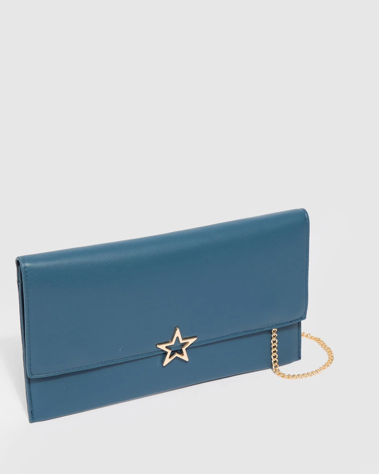 Blue Dani Envelope Clutch Bag