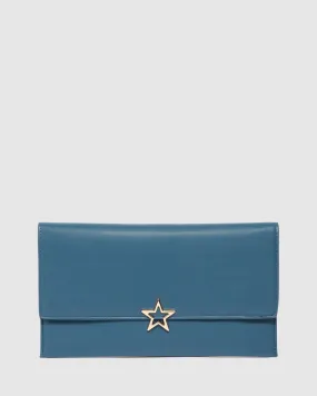 Blue Dani Envelope Clutch Bag