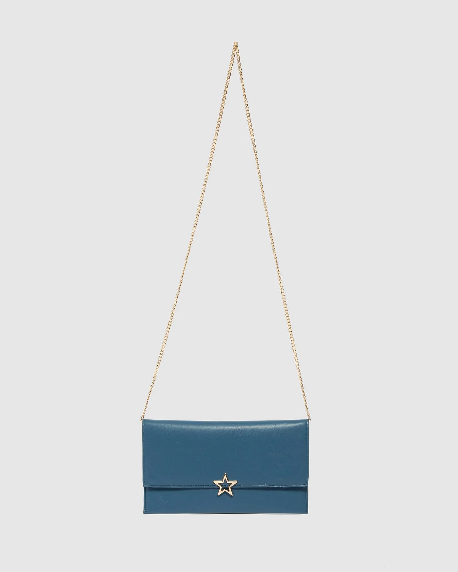 Blue Dani Envelope Clutch Bag