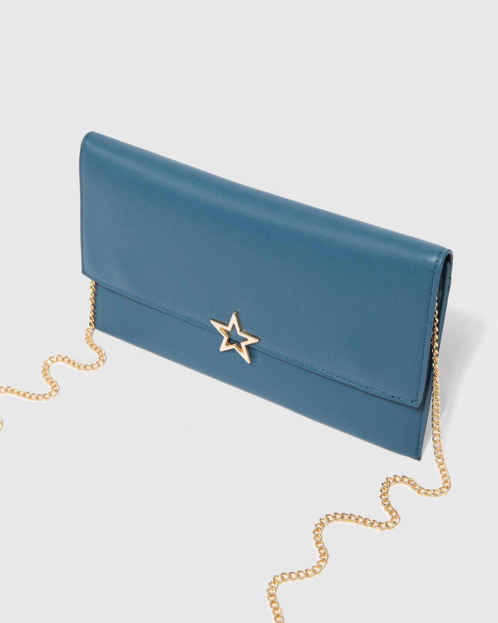 Blue Dani Envelope Clutch Bag