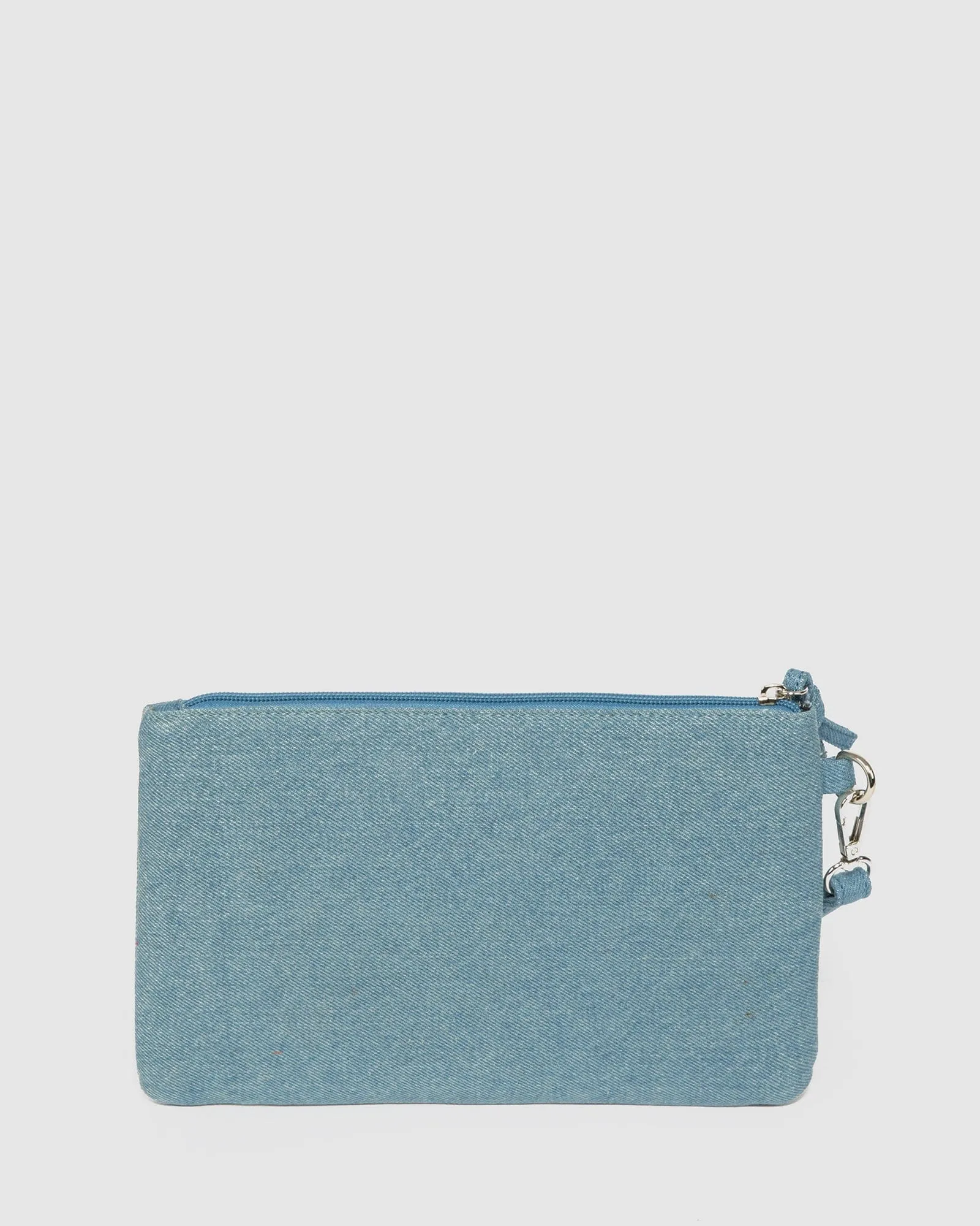 Blue Didi Eyelet Wristlet Clutch Bag