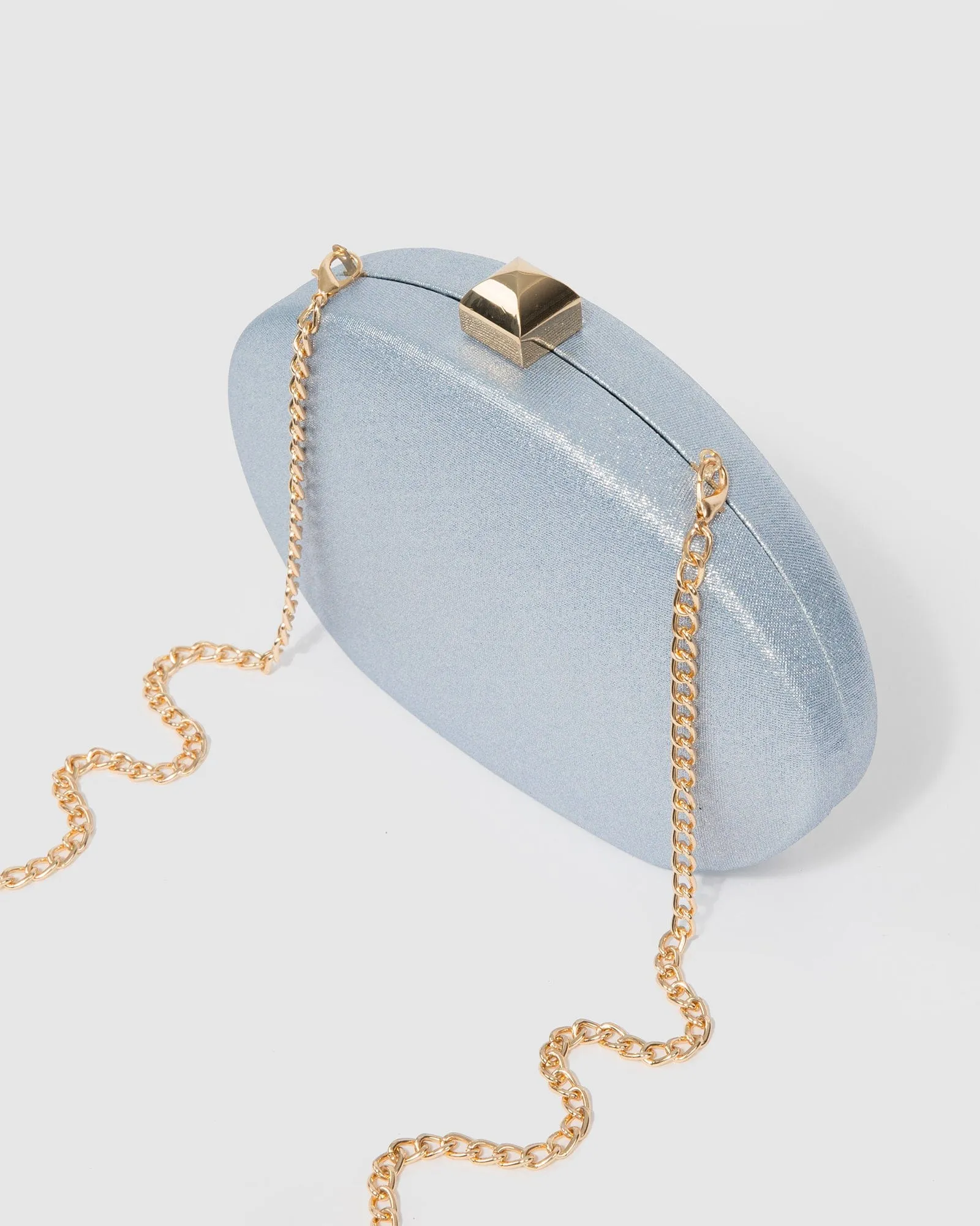 Blue Gracie Hardcase Clutch Bag