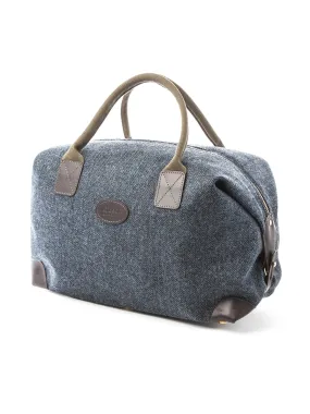 Blue Herringbone Weekend Bag