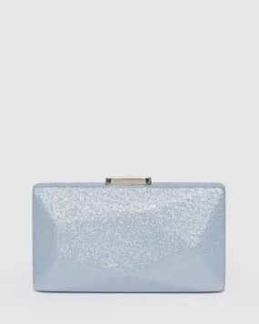 Blue Liza Geo Hardcase Clutch Bag