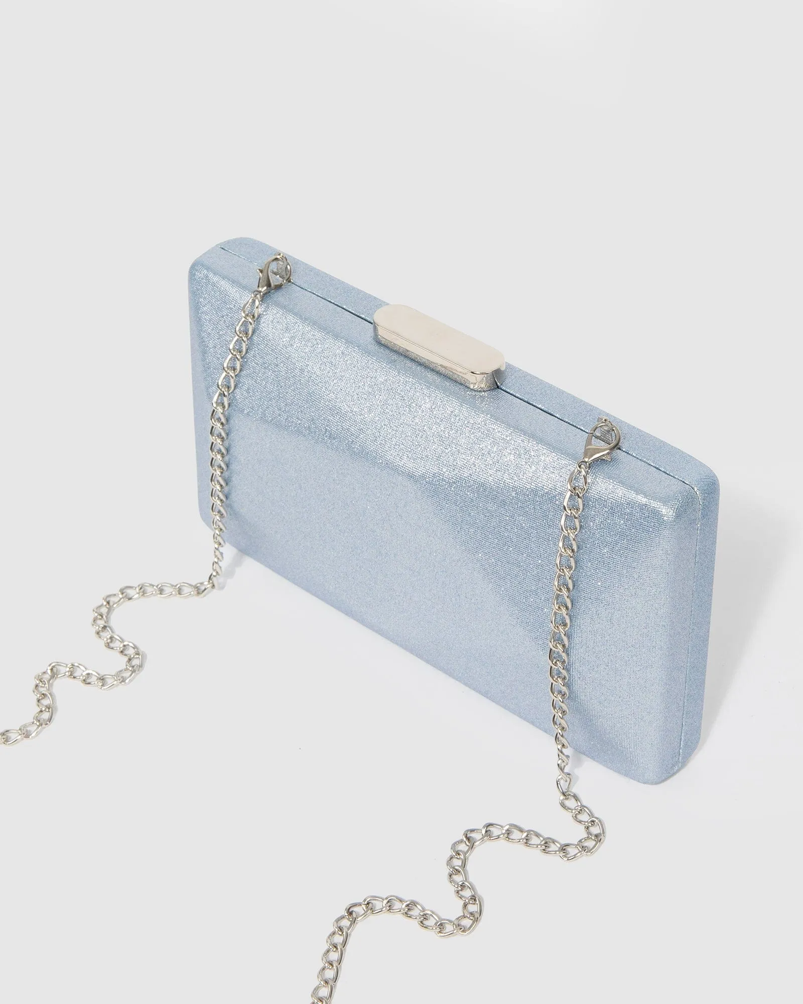 Blue Liza Geo Hardcase Clutch Bag