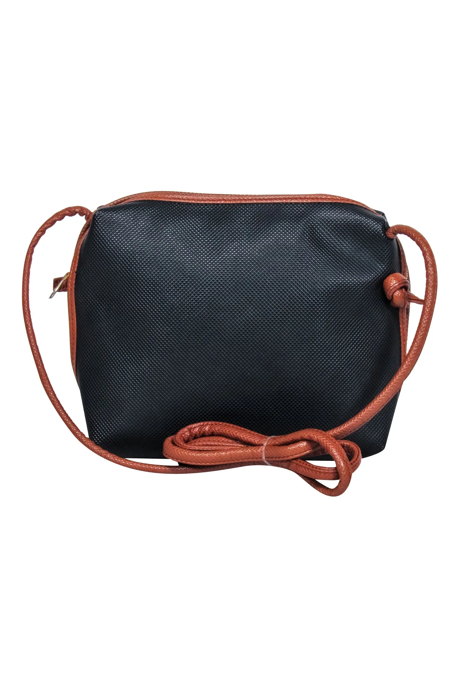 Bottega Veneta - Black Embossed Textured Crossbody Bag