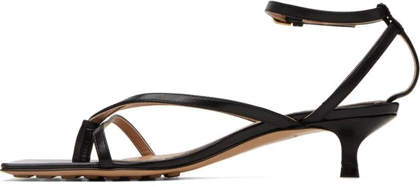 Bottega Veneta Black Lounge Heeled Sandals