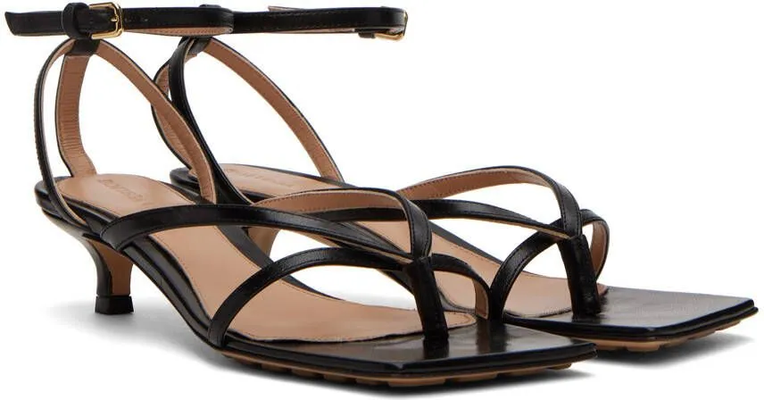 Bottega Veneta Black Lounge Heeled Sandals