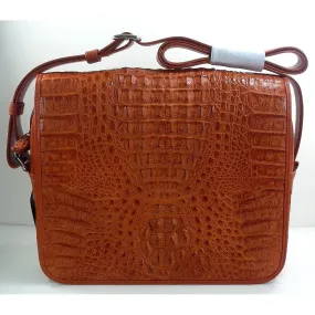 Brown Crocodile Mens Shoulder Bag