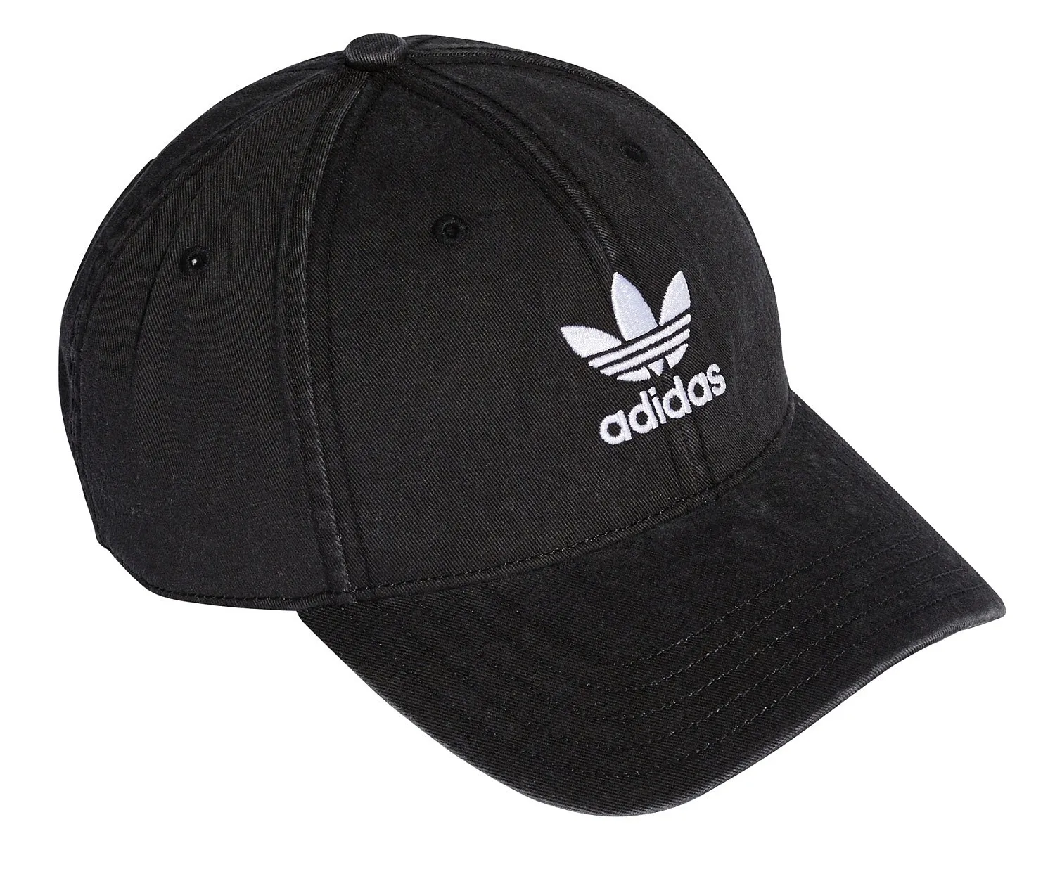 cap adidas Originals Washed Adicolor Baseball - Black/White - unisex junior