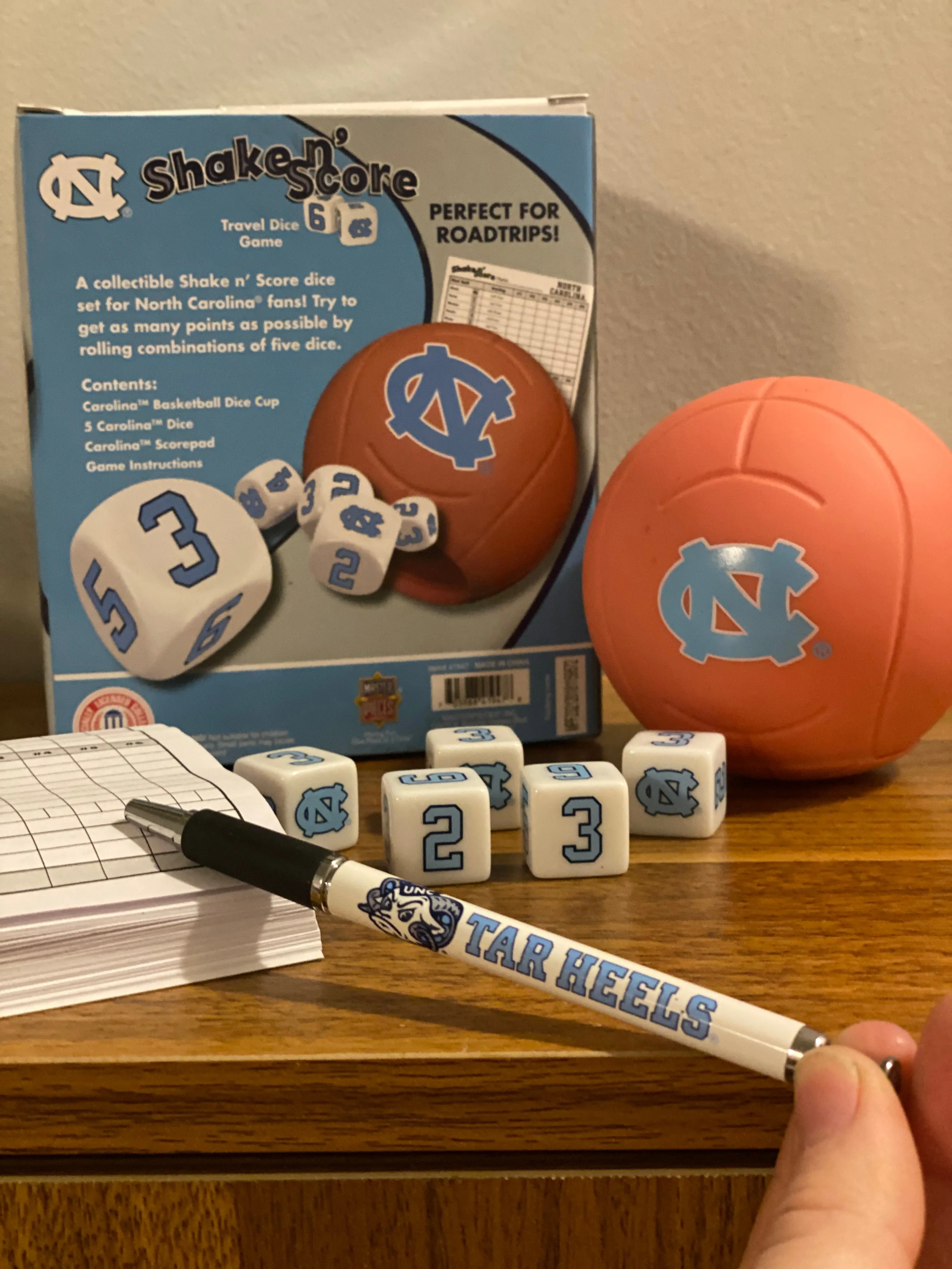 Carolina Basketball Dice Shaker Game (Yahtzee)