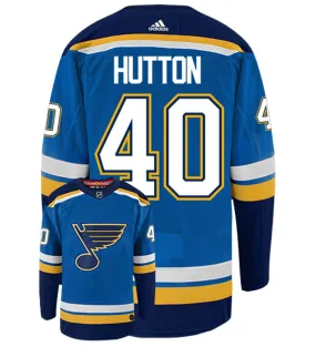 Carter Hutton St. Louis Blues Adidas Authentic Home NHL Hockey Jersey     