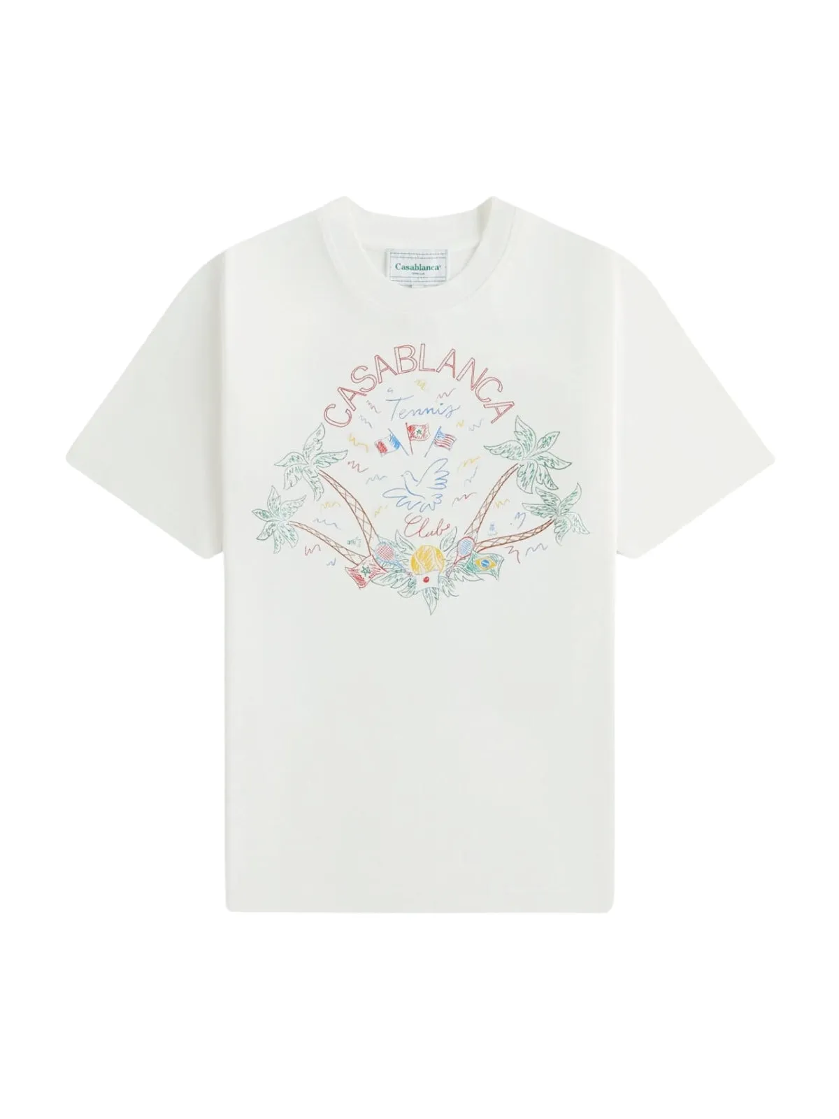 Casablanca T-Shirt Crayon Tennis Club White