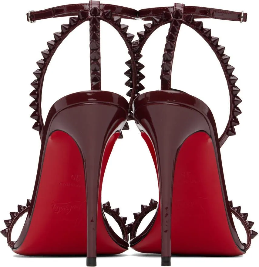 Christian Louboutin Burgundy So Me 100 Sandals