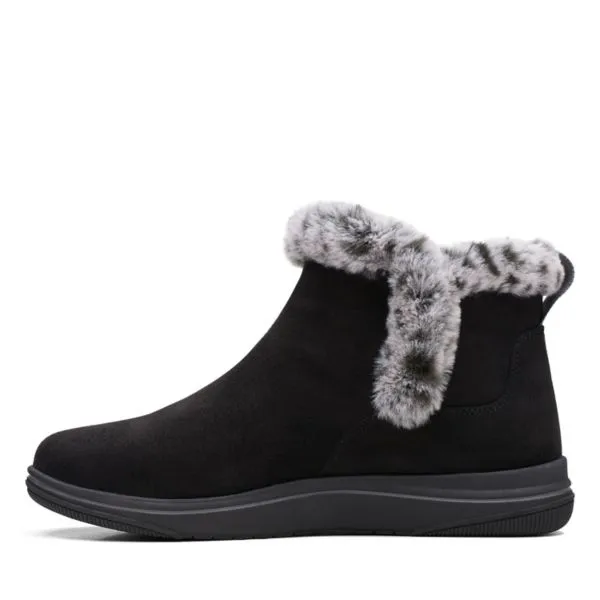 Clarks Breeze Fur Boot Black Women's