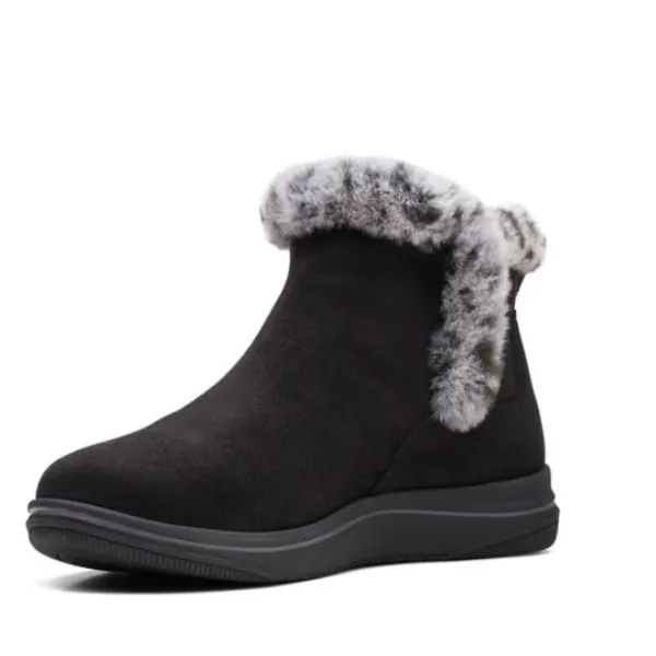 Clarks Breeze Fur Boot Black Women's