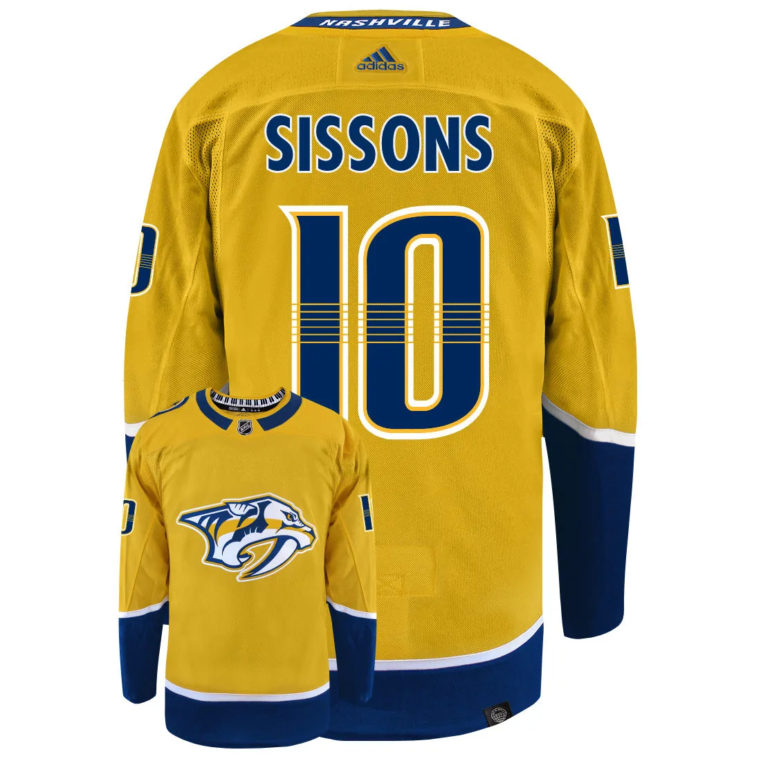 Colton Sissons Nashville Predators Adidas Primegreen Authentic NHL Hockey Jersey     