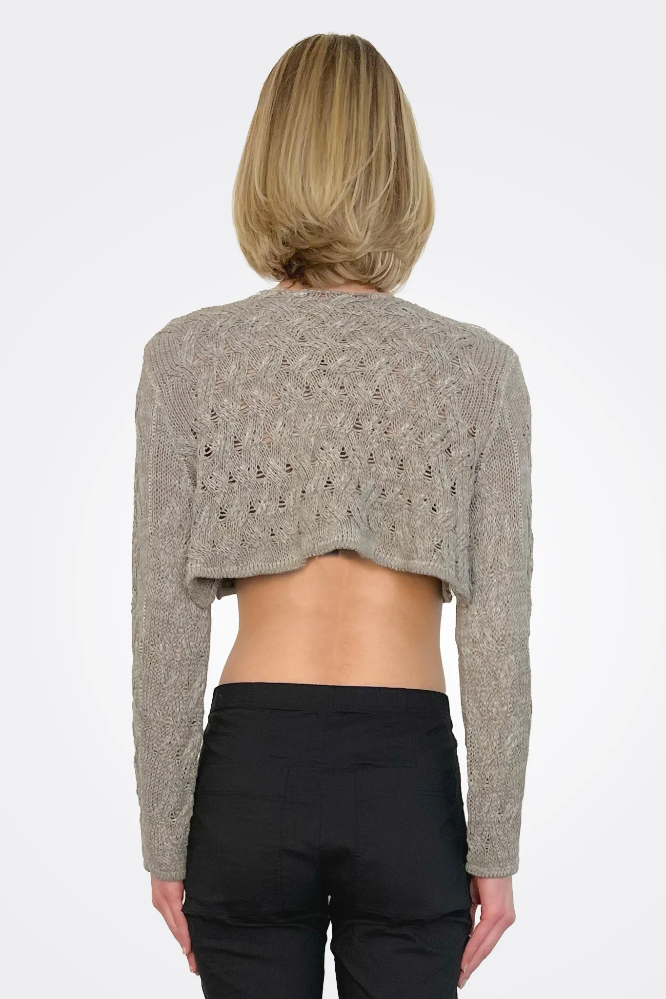 Crop Knit Cardigan - Hay Cloud