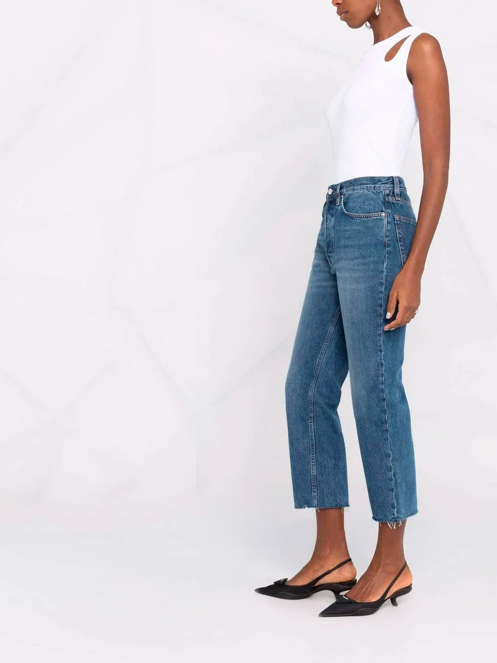 Cropped straigh-leg jeans