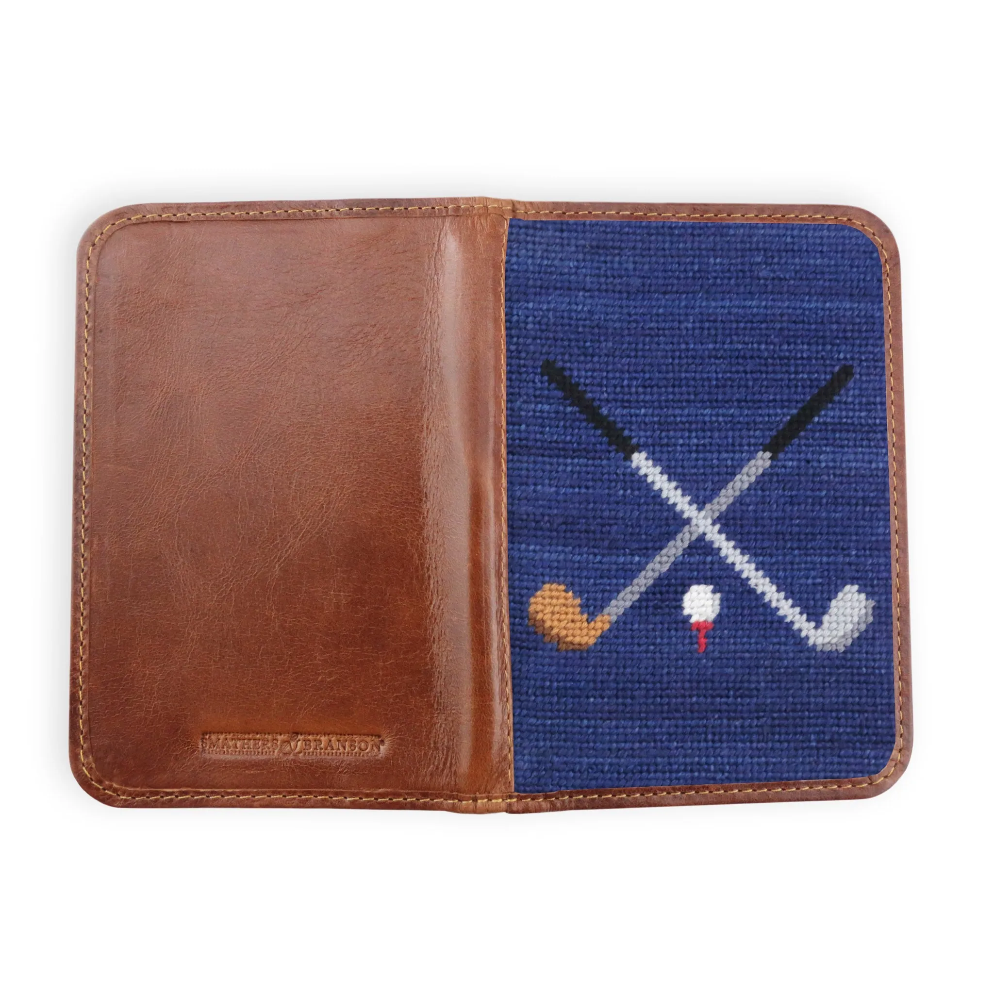 Crossed Clubs Golf Scorecard Holder (Classic Navy)