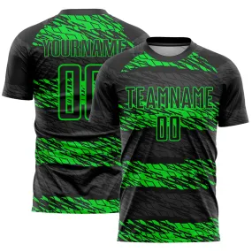 Custom Black Neon Green Sublimation Soccer Uniform Jersey