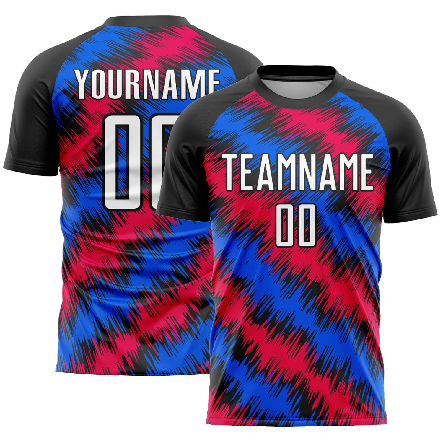 Custom Black Red-Royal Sublimation Soccer Uniform Jersey