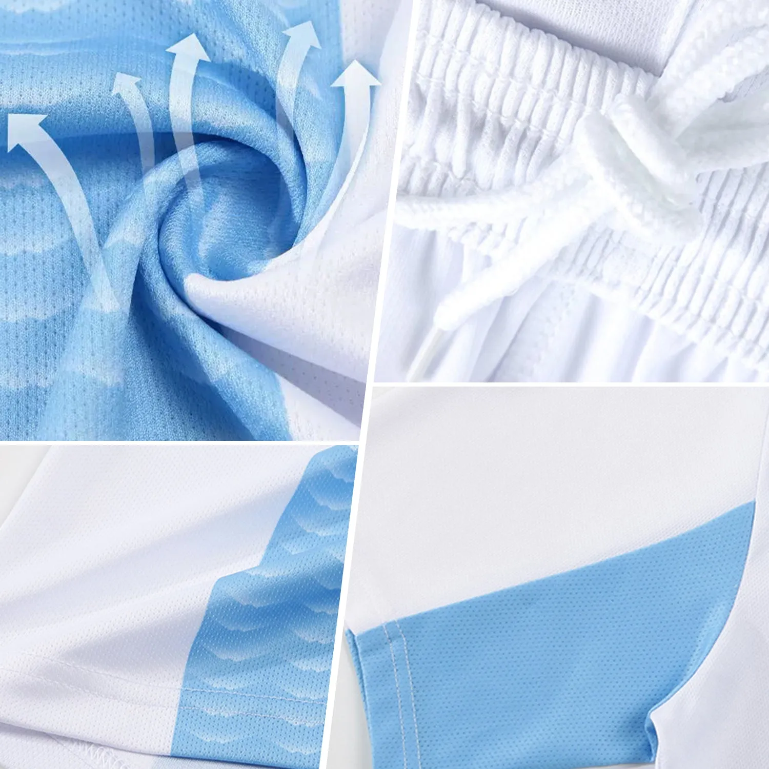 Custom Black Sky Blue Lightning Sublimation Soccer Uniform Jersey