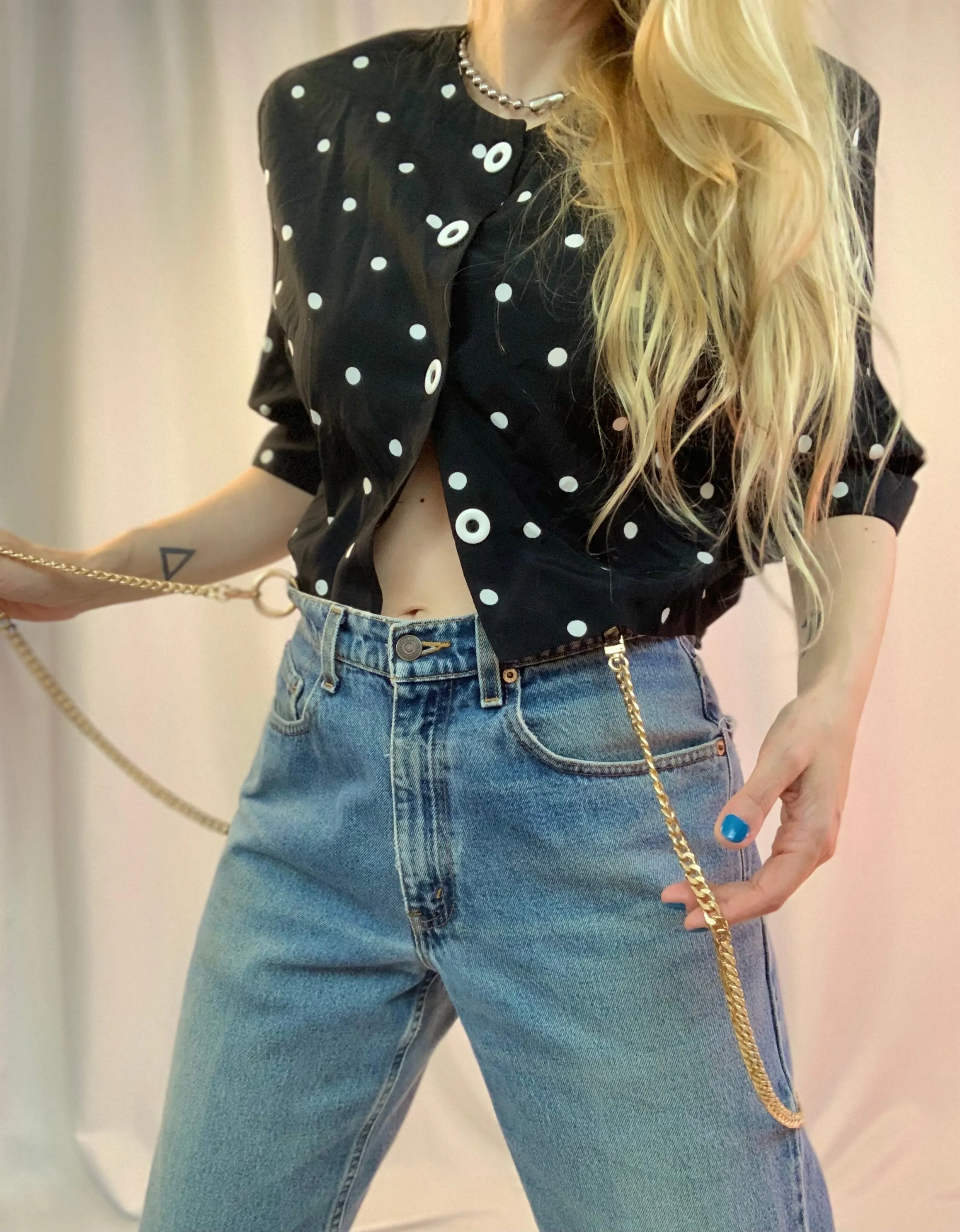 Custom chain suspender jeans