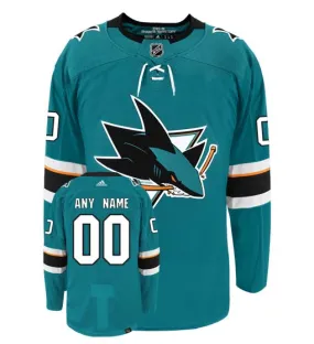 Customizable San Jose Sharks Adidas Primegreen Authentic NHL Hockey Jersey     