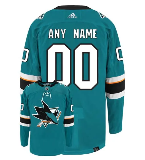 Customizable San Jose Sharks Adidas Primegreen Authentic NHL Hockey Jersey     