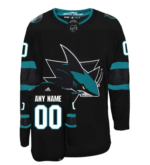 Customizable San Jose Sharks Adidas Primegreen Authentic NHL Hockey Jersey     