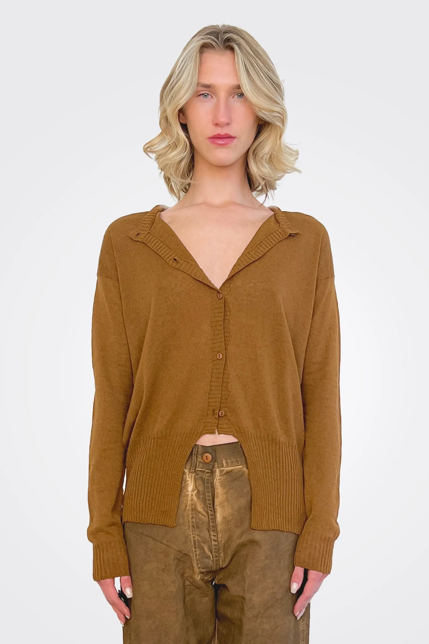 Cutout Cardigan - Bark