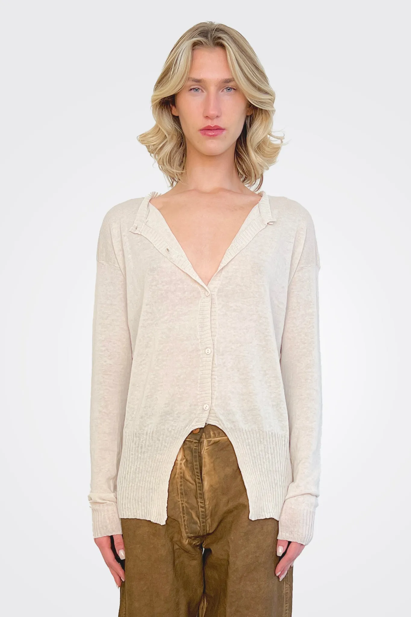 Cutout Cardigan - Natural