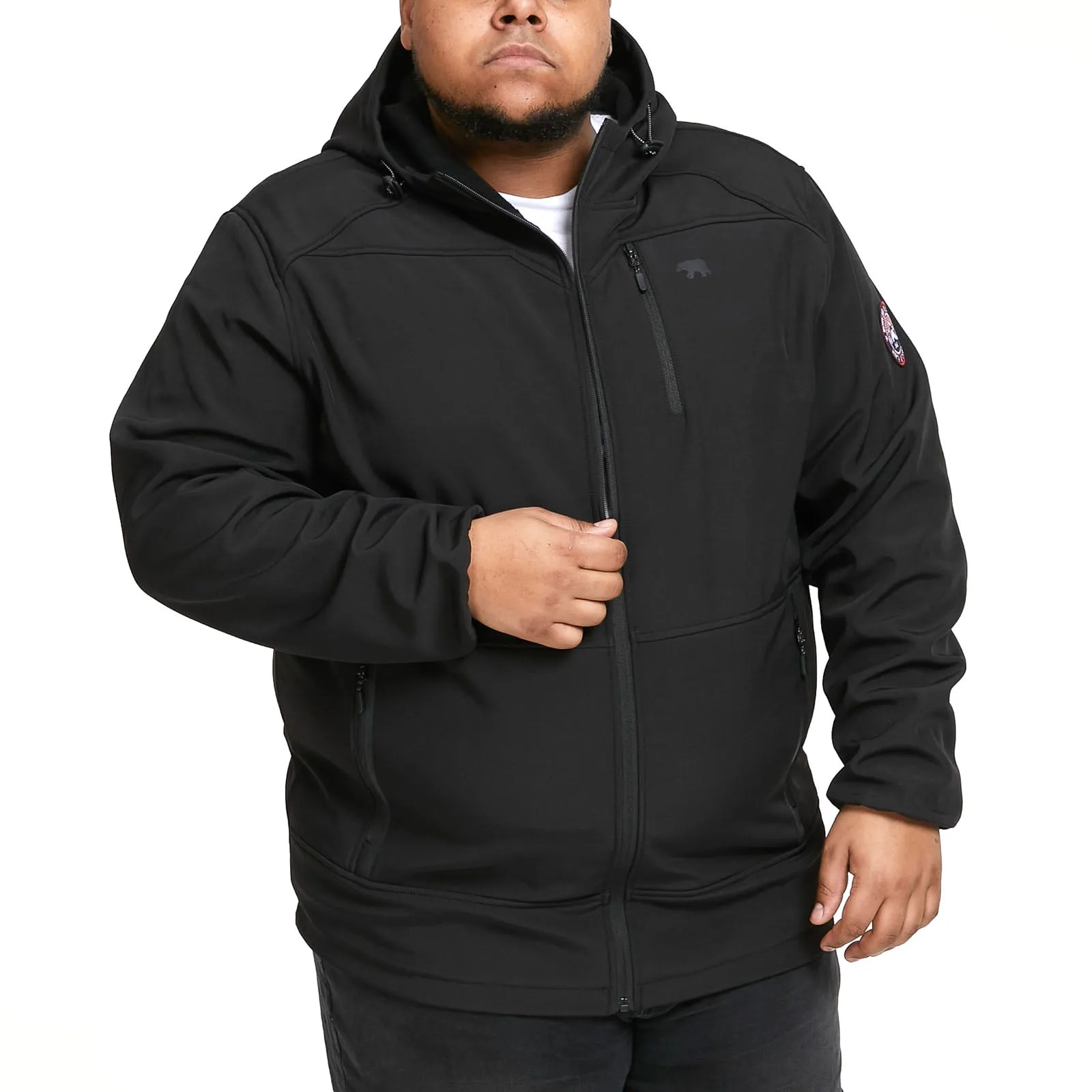 D555 Mens Christopher Big & Tall Water Resistant Softshell Jacket - Black