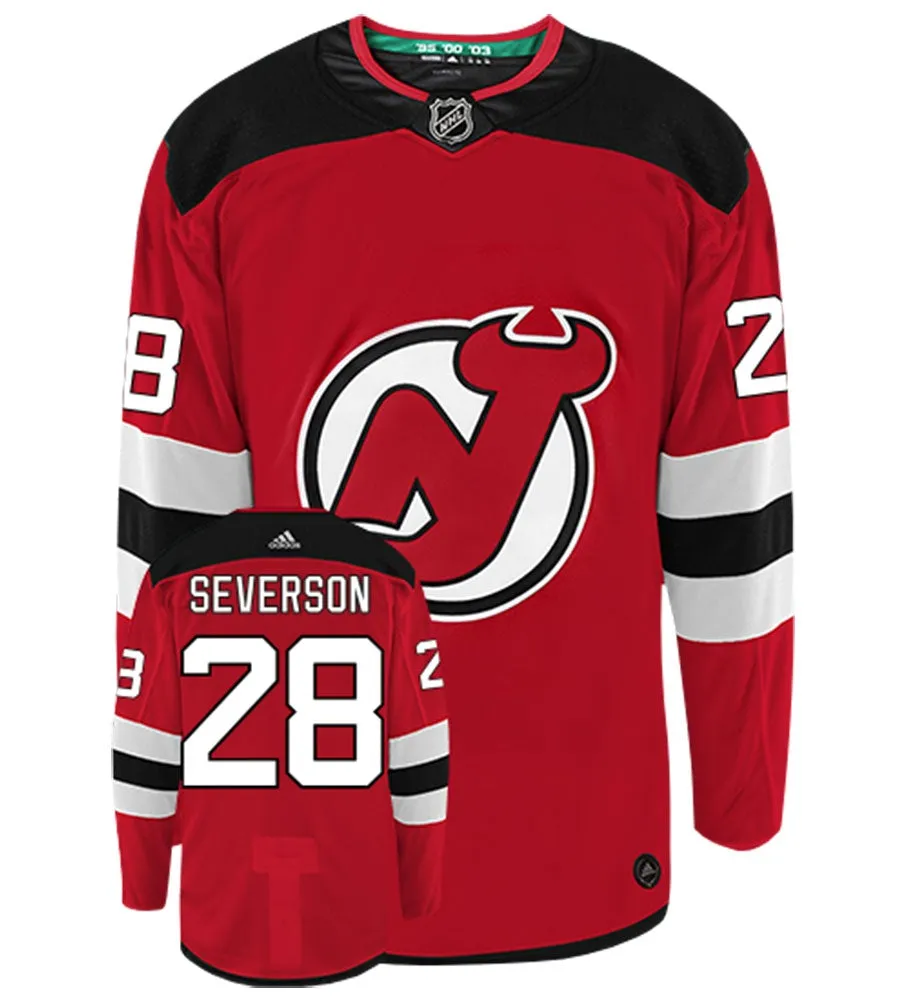 Damon Severson New Jersey Devils Adidas Authentic Home NHL Hockey Jersey     