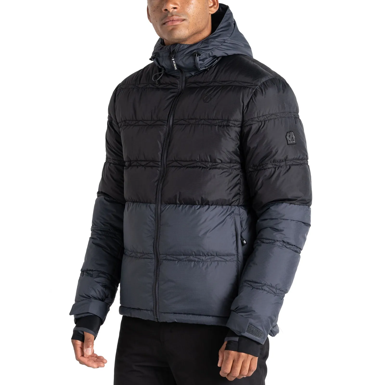 Dare 2b Mens Ollie Waterproof Hooded Thermal Padded Ski Jacket - Ebony