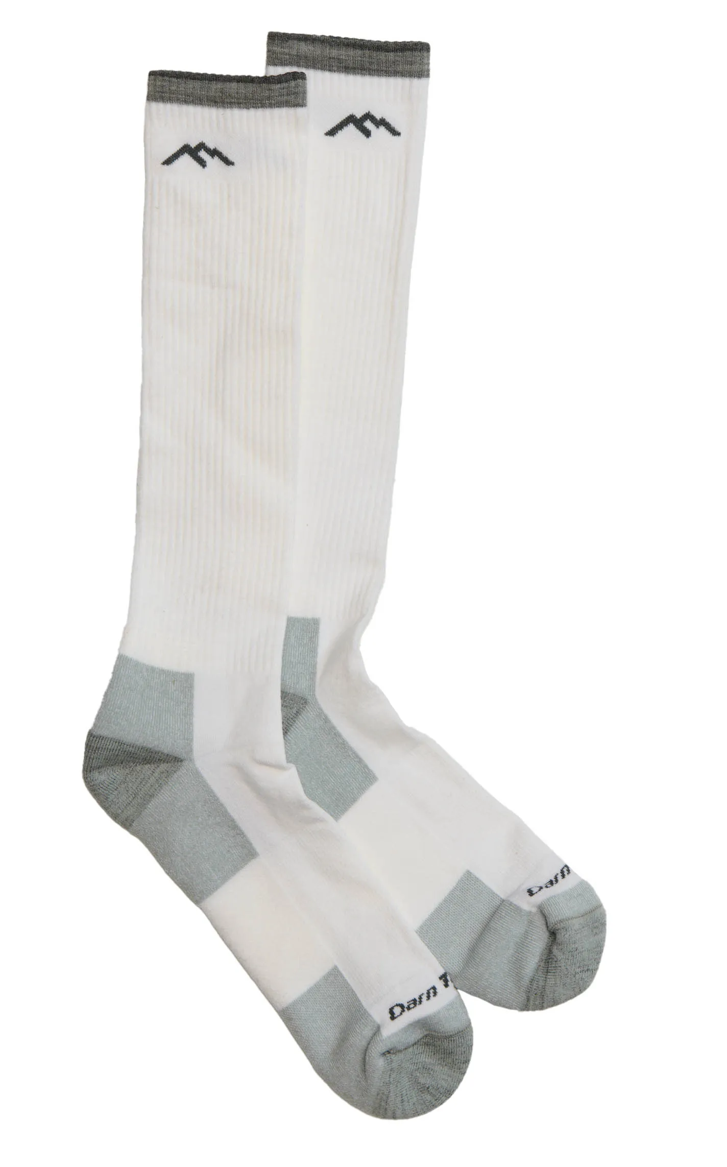 Darn Tough Men's Westerner White Over-the-Calf Lightweight Work Boot Socks - Medium