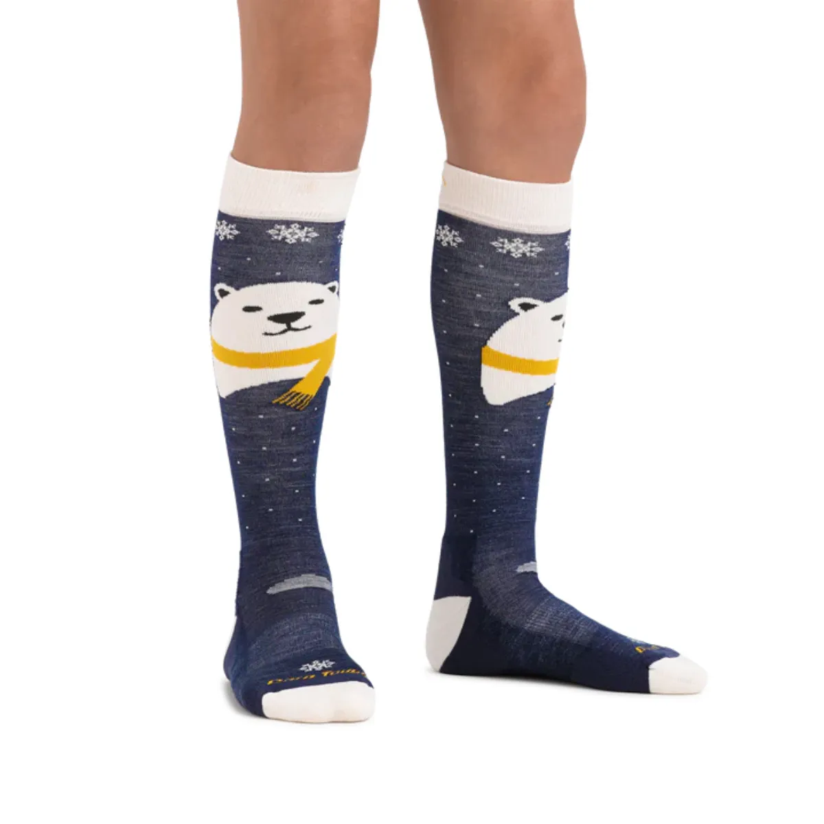 Darn Tough Polar Bear Over-the-Calf Midweight Ski & Snowboard Sock Kids