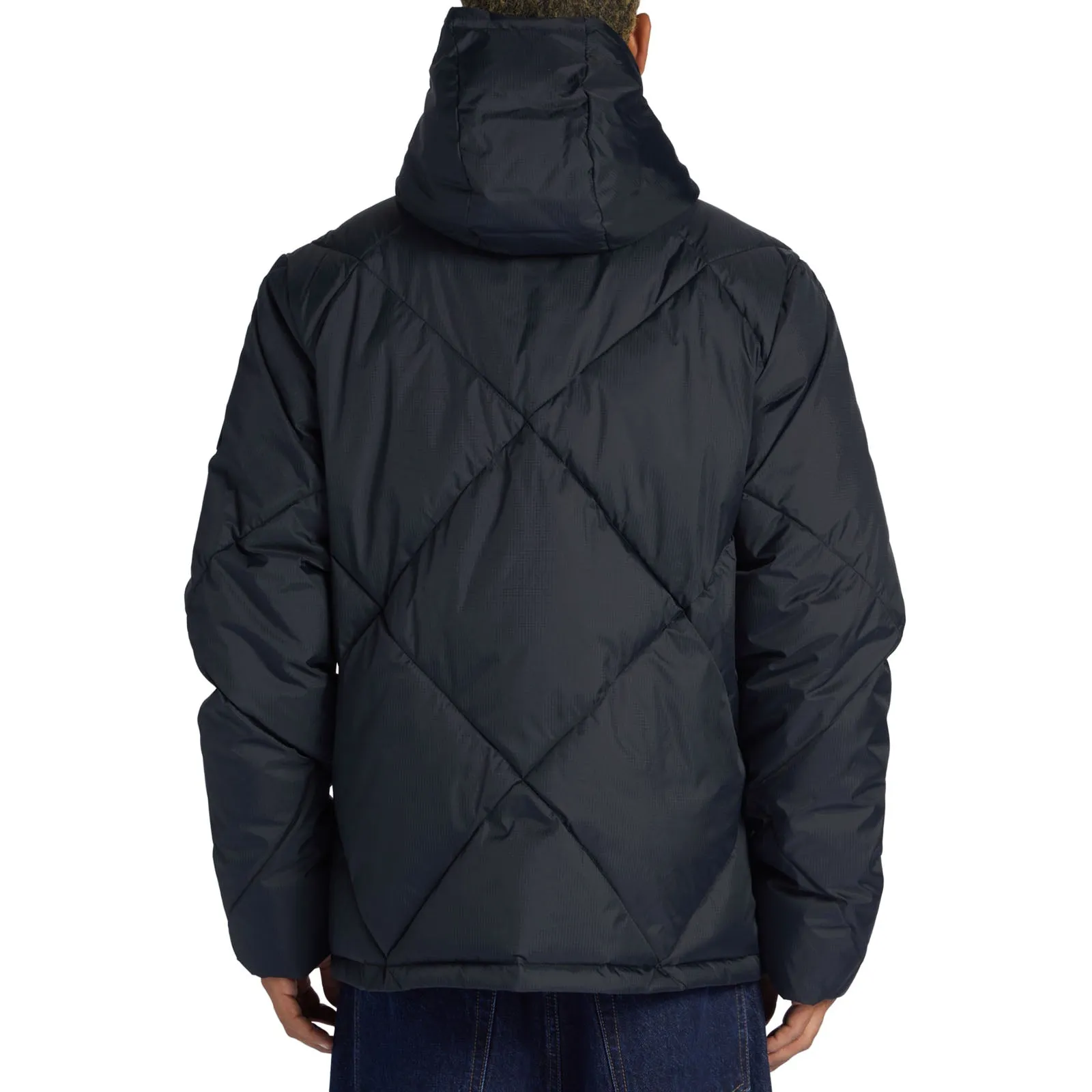 DC Shoes Mens Passage Hooded Padded Puffer Jacket - Black