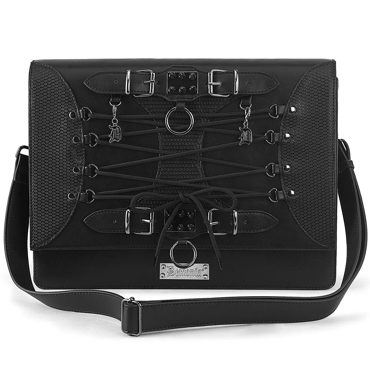 Demonia Vegan Leather Large Crossbody Bag