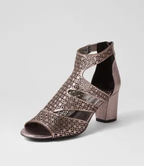 DIANA FERRARI Callme Pewter Lizard Leather Sandals