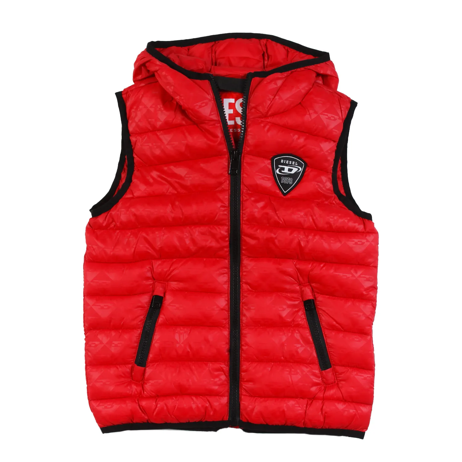 Diesel Unisex Red And Black Diesel Jakop Vest