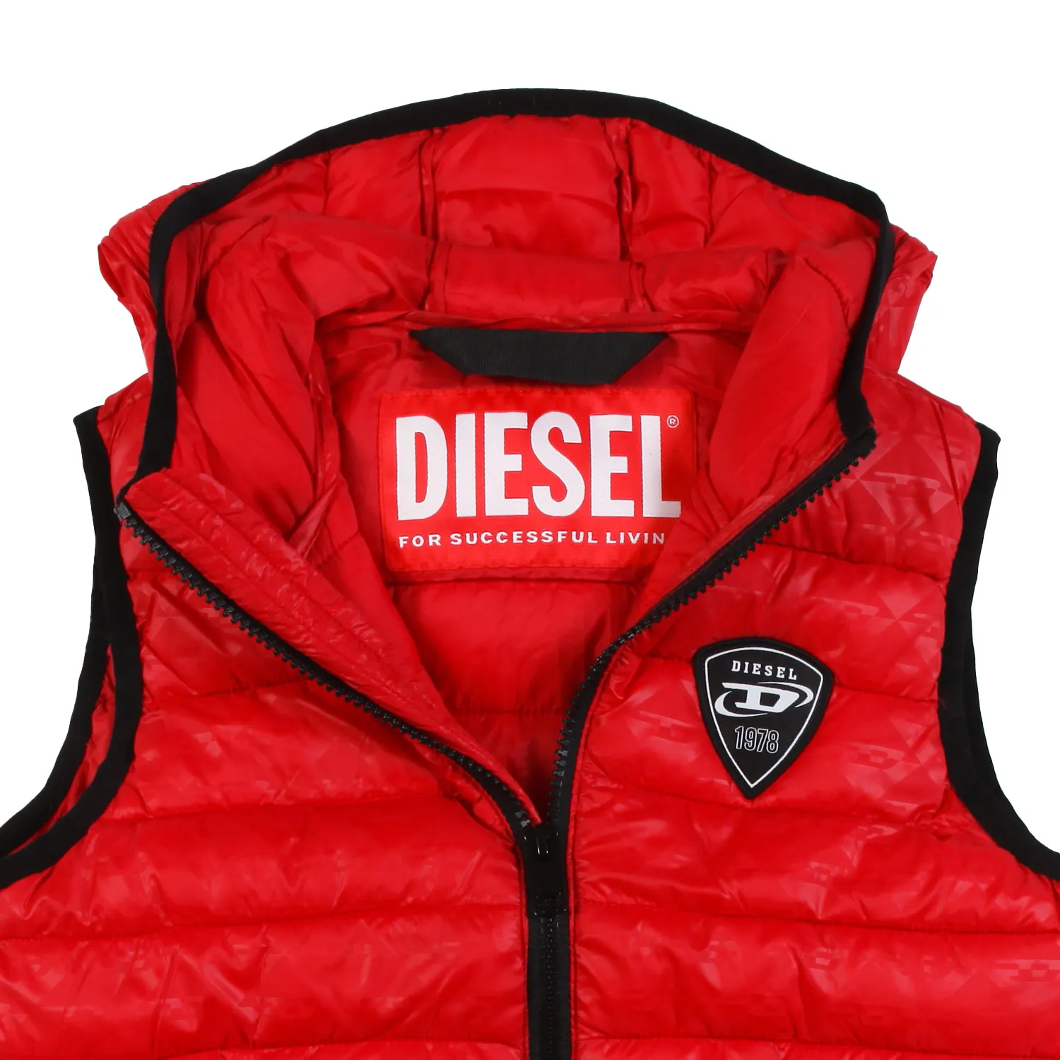 Diesel Unisex Red And Black Diesel Jakop Vest