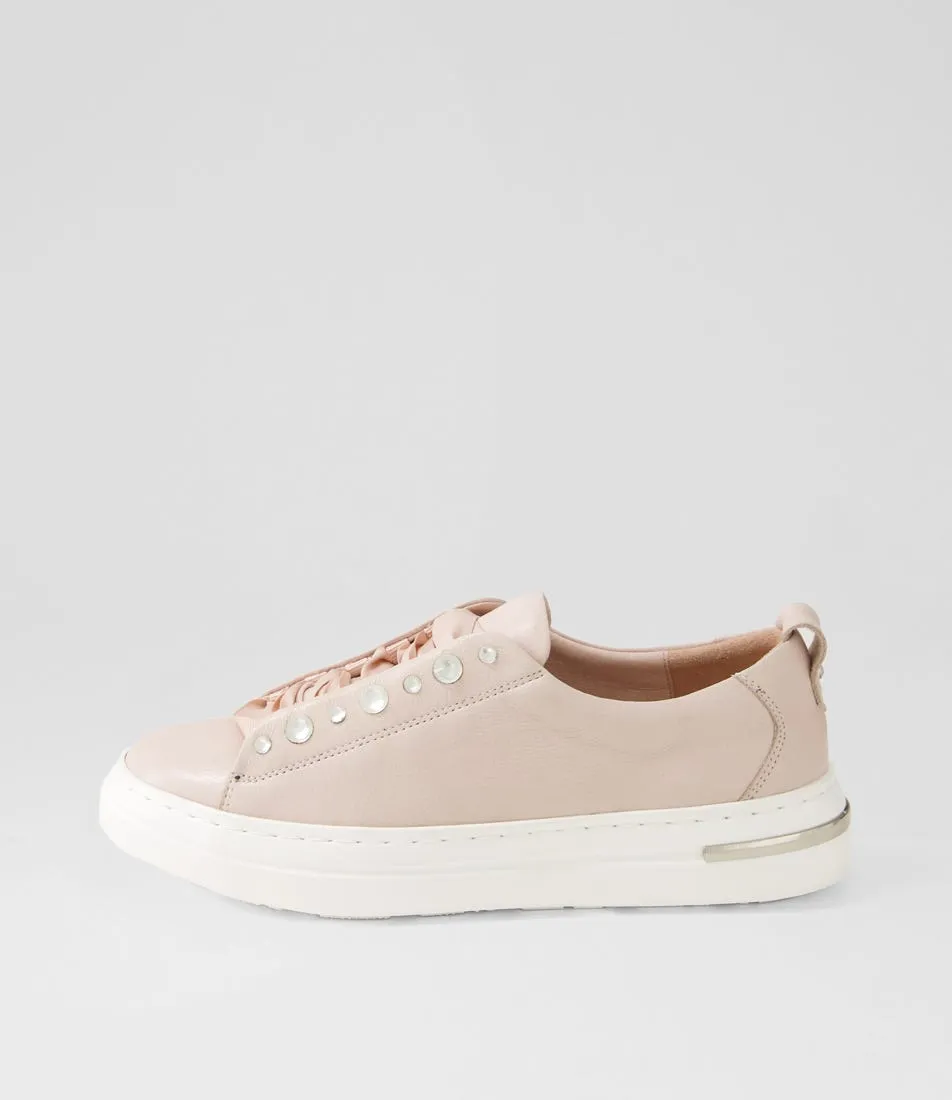 DJANGO & JULIETTE Wilkes Dusty Pink White Leather Sneakers