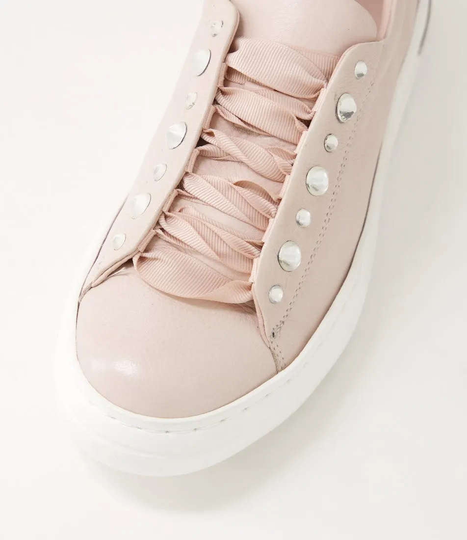 DJANGO & JULIETTE Wilkes Dusty Pink White Leather Sneakers