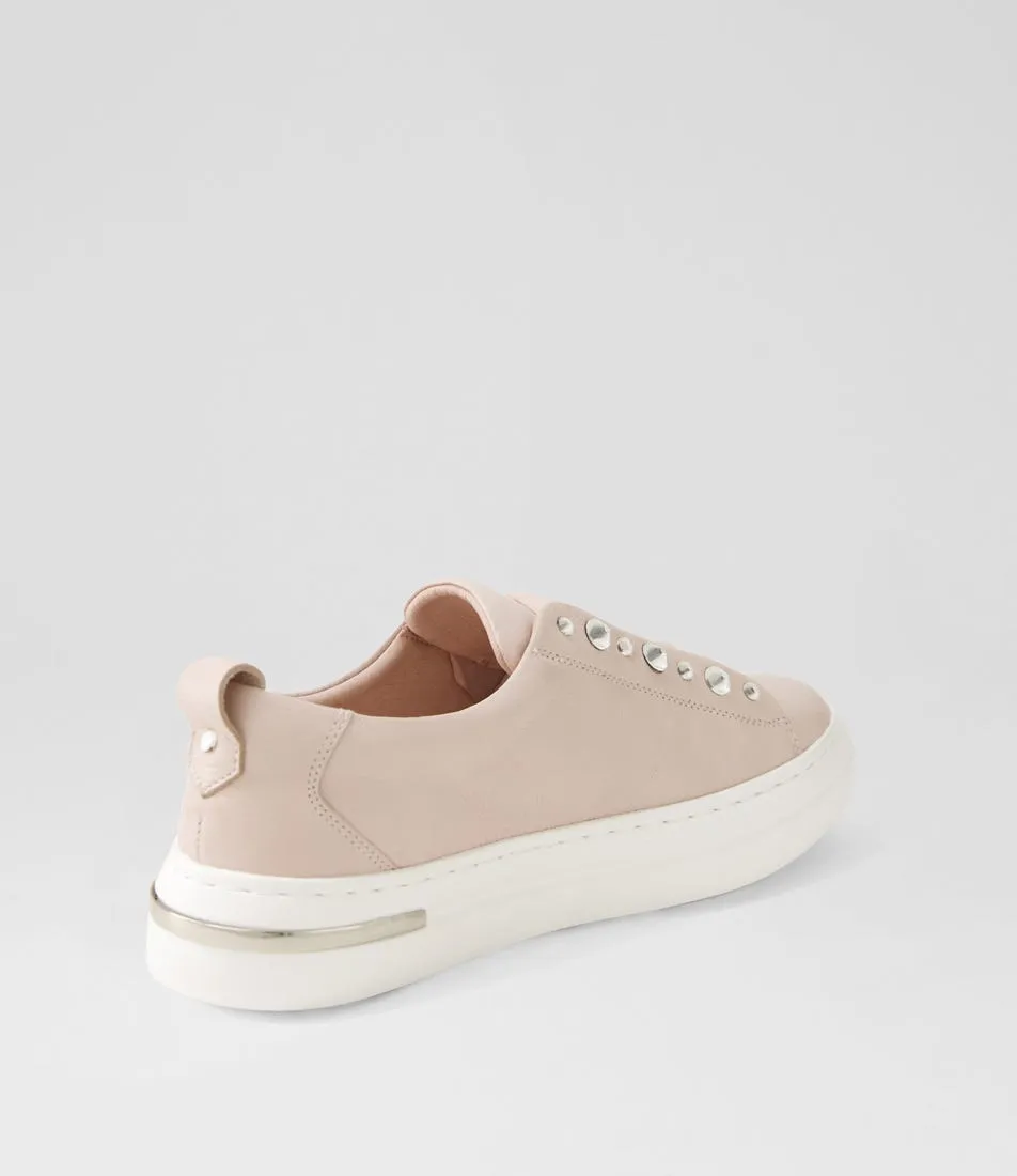 DJANGO & JULIETTE Wilkes Dusty Pink White Leather Sneakers