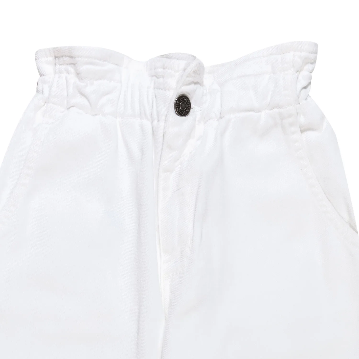 Dondup White Paperbag Loose Fit Jeans For Little And Teen Girls