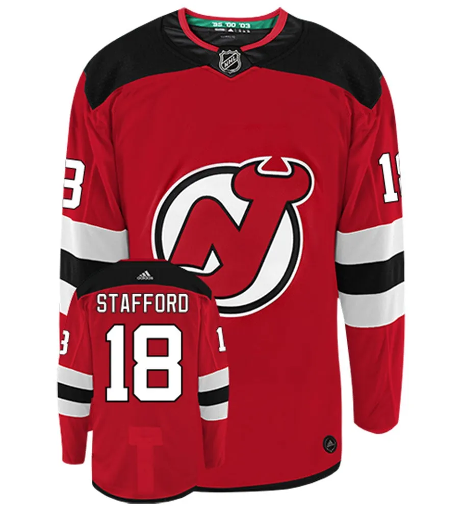 Drew Stafford New Jersey Devils Adidas Authentic Home NHL Hockey Jersey     