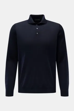 DRUMOHR Merino knit polo navy