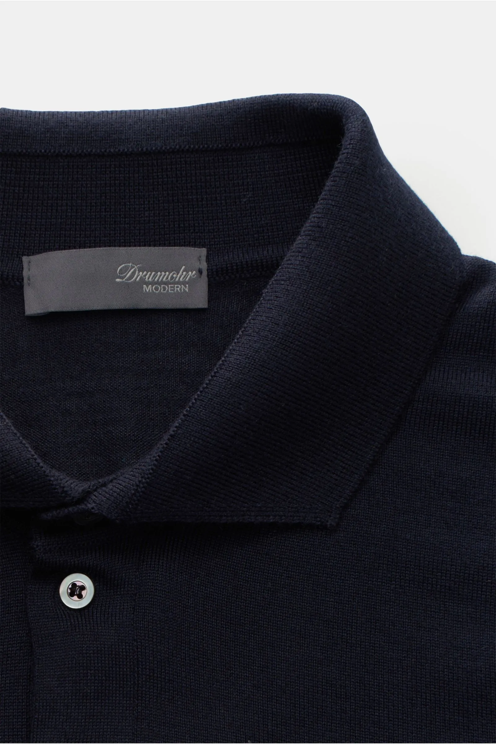 DRUMOHR Merino knit polo navy